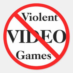 Sticker Rond Interdire les jeux vidéo violents
