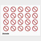 Sticker Rond Interdire ou interdire le symbole (Feuille)