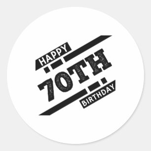 Sticker Rond Intéressant joyeux 70e anniversaire de typographie