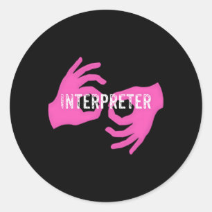 Sticker Rond Interprète Asl