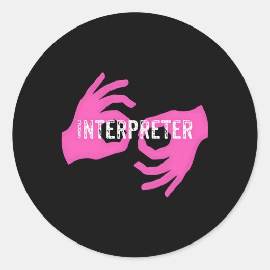 Sticker Rond Interprète Asl (Devant)