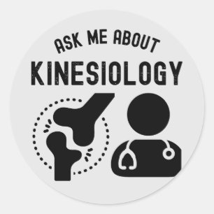 Sticker Rond Interrogez-moi sur la kinésiologie, kinésiologue