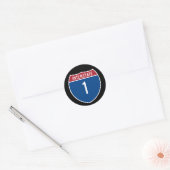 Sticker Rond Interstate 1 (Enveloppe)