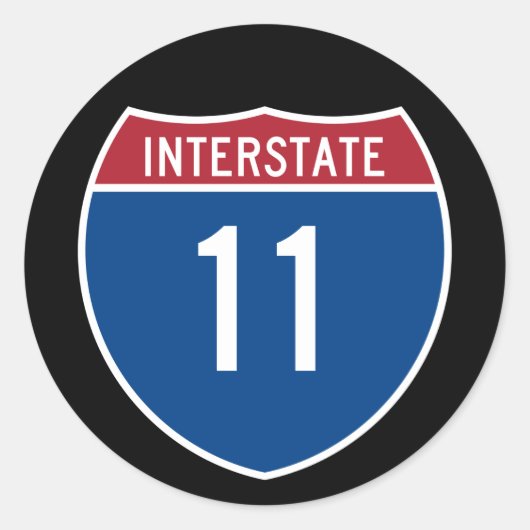 Sticker Rond Interstate 11 (Devant)