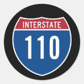 Sticker Rond Interstate 110 (Devant)