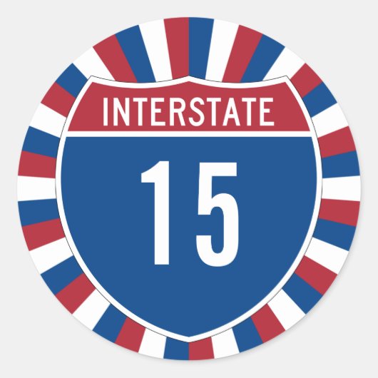 Sticker Rond Interstate 15 (Devant)