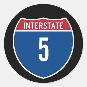 Sticker Rond Interstate 5
