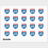 Sticker Rond Interstate 69 (Feuille)