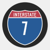 Sticker Rond Interstate 7 (Devant)