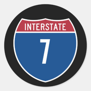 Sticker Rond Interstate 7
