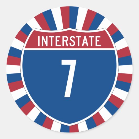 Sticker Rond Interstate 7 (Devant)