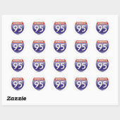 Sticker Rond Interstate 95 (Feuille)