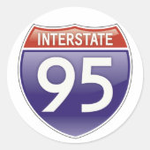 Sticker Rond Interstate 95 (Devant)