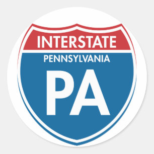 Sticker Rond Interstate Pennsylvania PA