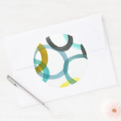 Sticker Rond Interverrouillage des cercles jaunes et bleus (Enveloppe)