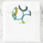 Sticker Rond Interverrouillage des cercles jaunes et bleus (Sac)