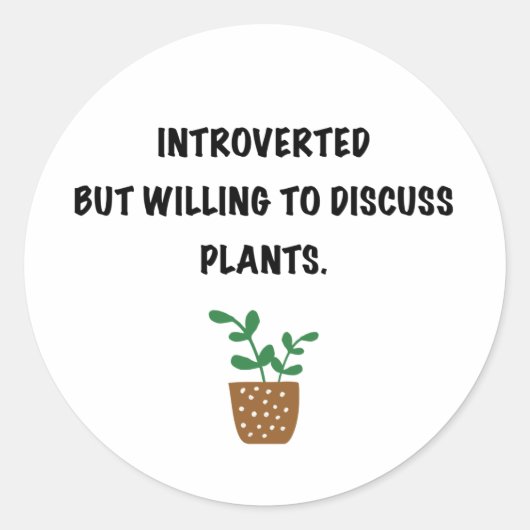 Sticker Rond Introduction et plante (Devant)