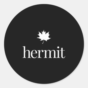 Sticker Rond Introverti feuille d'érable – ermite de la nature 