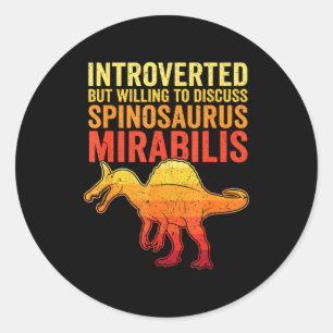 Sticker Rond Introverti mais prêt à discuter de spinosaurus