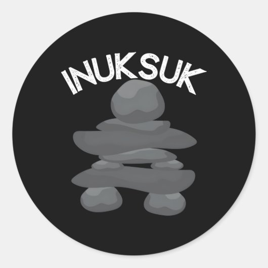 Sticker Rond Inukshuk Statue en pierre M Sculpture Inuksuk (Devant)