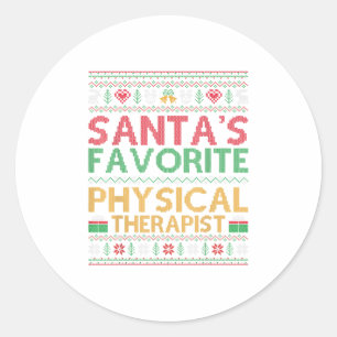 Sticker Rond Inutile Père Noël la thérapie physique préférée
