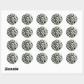Sticker Rond Invariable I | Aquarelle noire (Feuille)