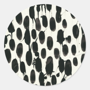 Sticker Rond Invariable I   Aquarelle noire