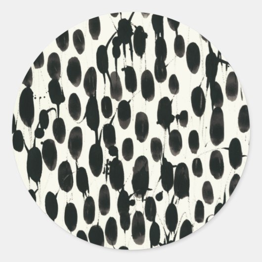 Sticker Rond Invariable I | Aquarelle noire (Devant)