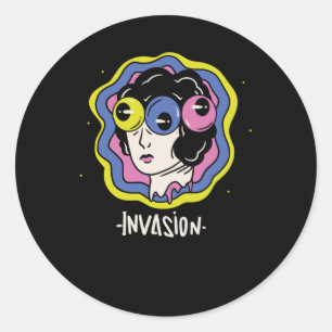 Sticker Rond Invasion