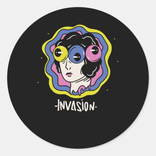 Sticker Rond Invasion (Devant)