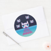 Sticker Rond Invasion Star Cats (Enveloppe)