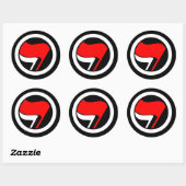 Sticker Rond Inverse du drapeau anti-fascisme (Feuille)