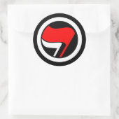 Sticker Rond Inverse du drapeau anti-fascisme (Sac)