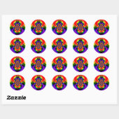 Sticker Rond Inversion polaire de l'ours arc-en-ciel (Feuille)