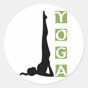 Sticker Rond Inversion Pose de Yoga