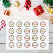 Sticker Rond Invitation à la fête de Noël Candy Coated Sugar Pl