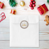 Sticker Rond Invitation à la fête de Noël Candy Coated Sugar Pl