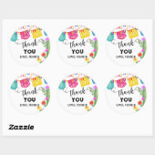 Sticker Rond Invitation à une fête d'anniversaire Fiesta thème  (Feuille)