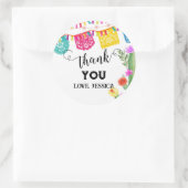 Sticker Rond Invitation à une fête d'anniversaire sur le thème  (Sac)