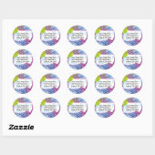 Sticker Rond Invitation Bat mitzvah CRAZY COLLAGE (Feuille)