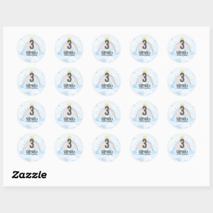 Sticker Rond Invitation d'anniversaire Arc-en-ciel Magique