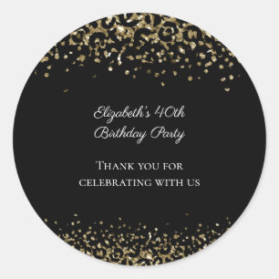 Sticker Rond Invitation d'anniversaire avec superposition de pa