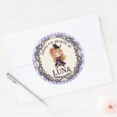Sticker Rond Invitation d'anniversaire de Chibi Witch One 1ère (Enveloppe)