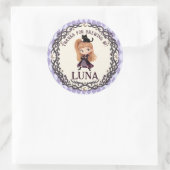 Sticker Rond Invitation d'anniversaire de Chibi Witch One 1ère (Sac)