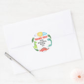 Sticker Rond Invitation d'anniversaire de Dinosaur (Enveloppe)