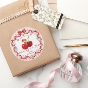 Sticker Rond Invitation d'anniversaire Sweet Cherry on Top Fill