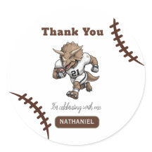 Invitation d'anniversaire Triceratops football amé