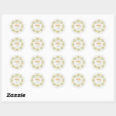Sticker Rond Invitation de Baby shower de courroie d'aquarelle  (Feuille)