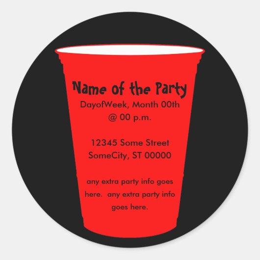 Sticker Rond invitation de coupe (Devant)