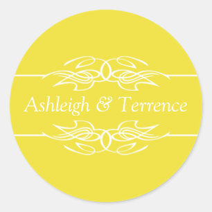 Sticker Rond Invitation de mariage Dandelion